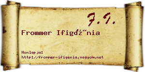 Frommer Ifigénia névjegykártya